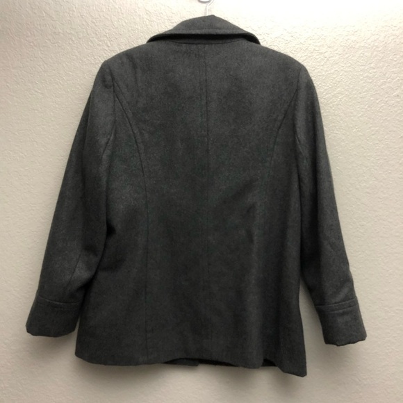 Nautica Women’s‎ Charcoal Wool Blend Pea Coat Large - Picture 2 of 4